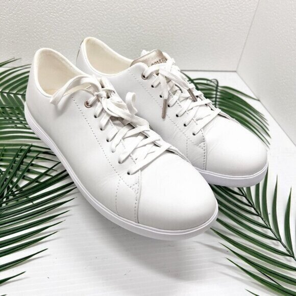 Cole Haan Women's Grand Crosscourt II Sneakers Size 9.5B White/Rose Gold NWB - Picture 1 of 11